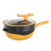Myballe Titanium Non-Stick Wok with Steamer: Low-Oil, Less Smoke, Compatible with All Stoves