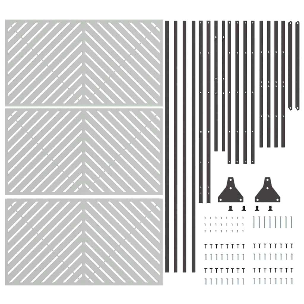 Privacy Screen Gray 100 x 50 x 180 cm Steel