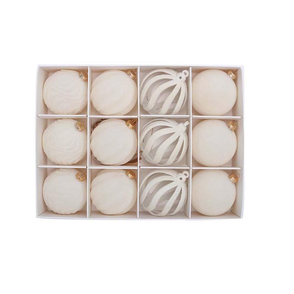 12pcs Plastic Christmas Ornaments Shatterproof Xmas Tree Hanging Balls New Year Celebration