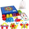 EACHHAHA Puzzle En Bois-Tangram-Jouets Montessori-Jouets Éducatifs Classiques-155 Formes Géométriques