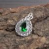 Green Emerald Gemstone Pendant Jewelry, Handmade Gorgeous Silver Pendant, 925 Sterling Silver Jewelry For Wedding Gift