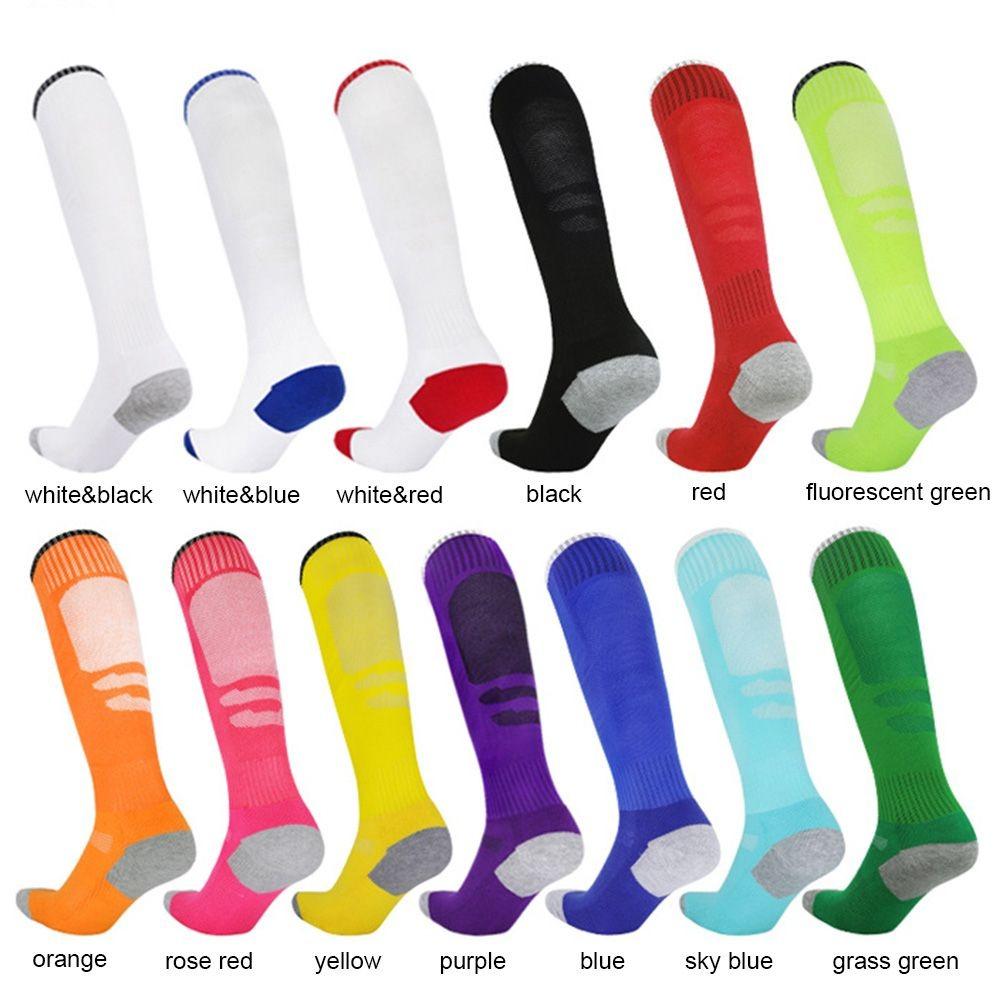 Мужские и женские длинные детские противоскользящие футбольные носки выше колена, футбольные носки, спортивные носки