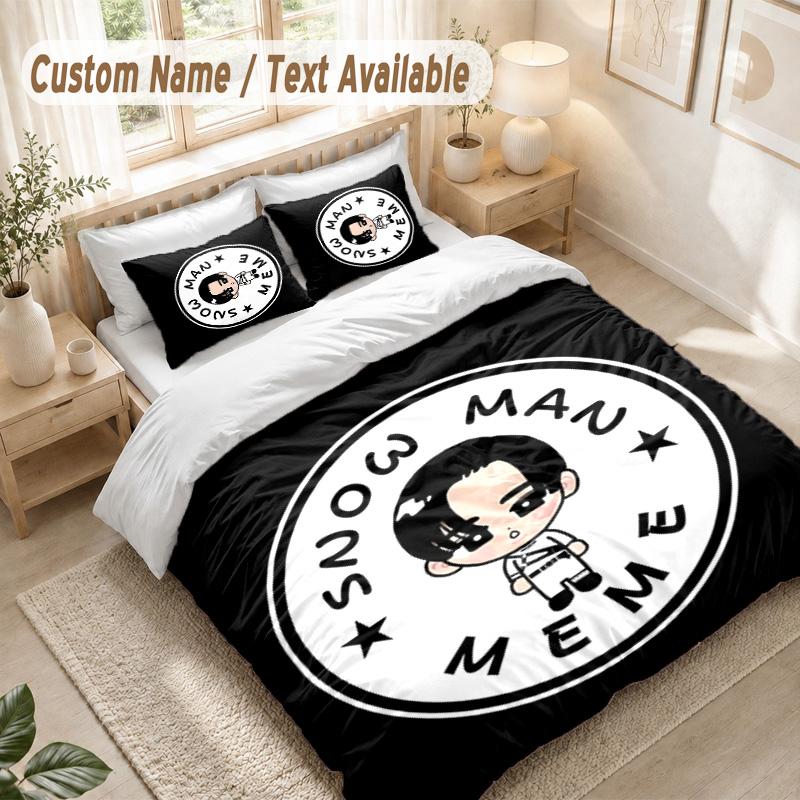 Meguro Ren Bedding Set, 1 Duvet Cover & 2 Pillowcases Soft Comfortable Bedroom Home Textile Decor