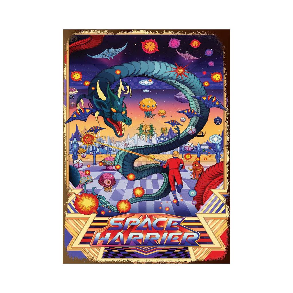 Collection of Classic Games Born In The 70s and 80s Super Space Invaders Game Video Game Metal Tin Sign Retro Poster Wall Decor