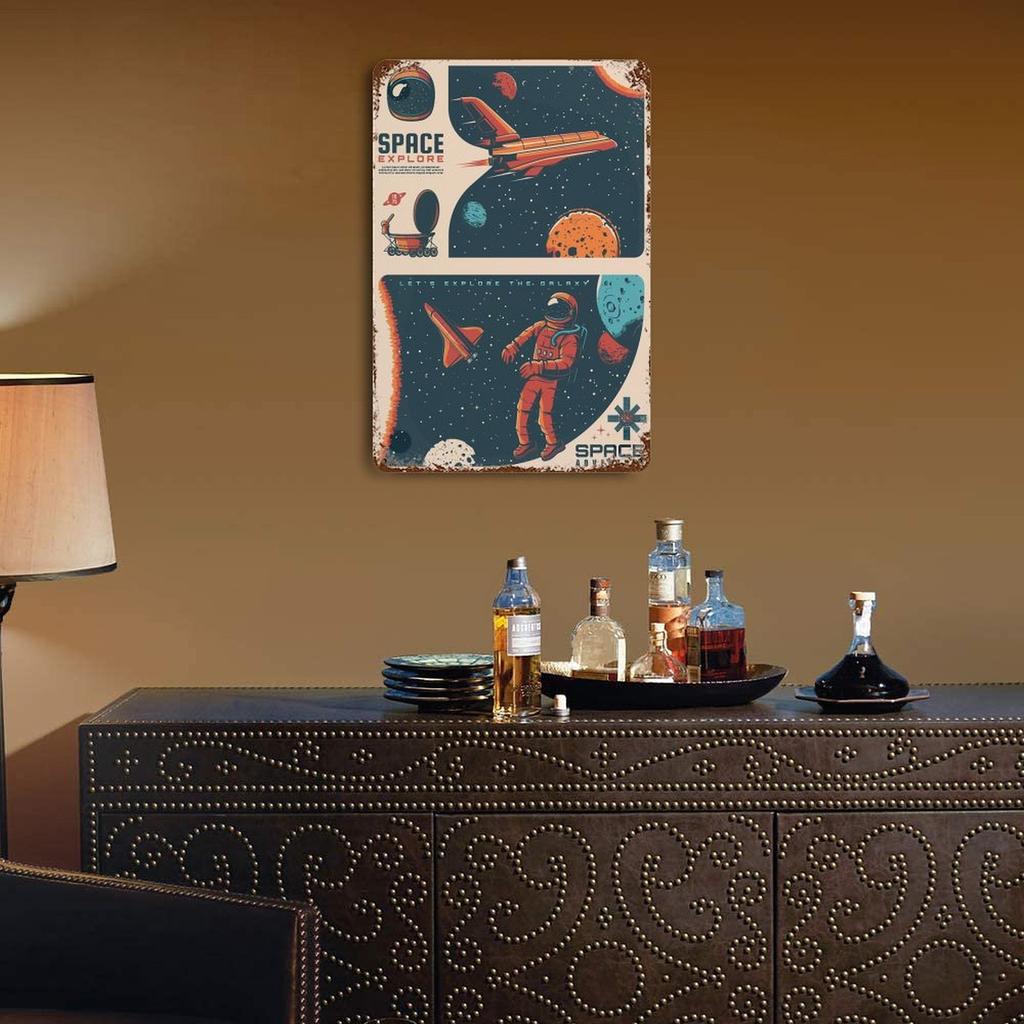 1PC Vertical Vintage Rusted Patina Tin Poster, 20x30cm or 30x40cm, Retro Metal Wall Sign for Restaurant Cafe Garage Bar or Home Decoration