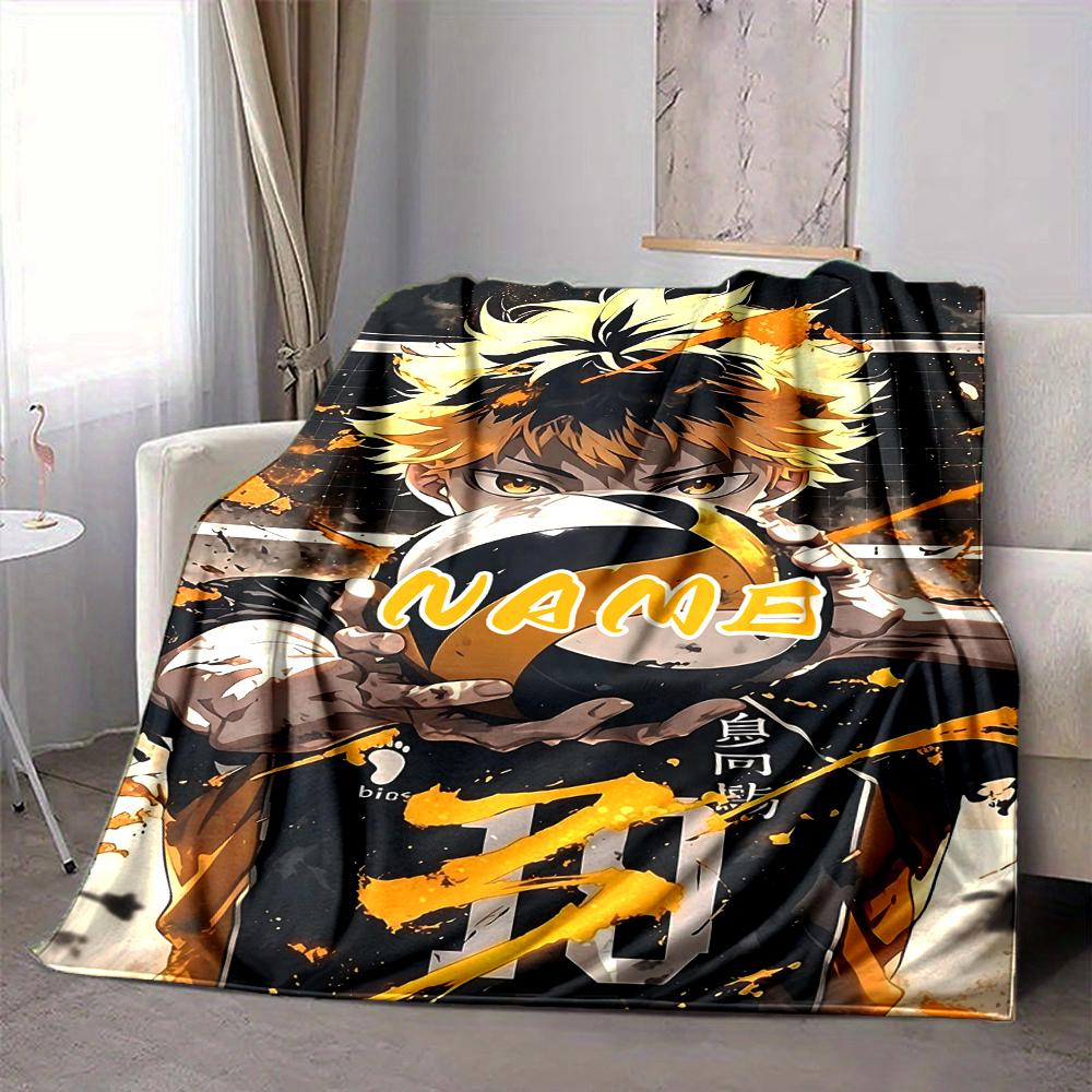 Custom 1pc Haikyuu!! Team Spirit Blanket, Soft And Comfortable Blanket, Casual Warm, Camping Travel Blanket, Birthday Gift Q91280