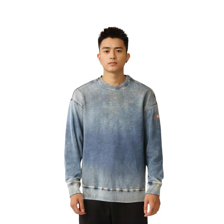 DIESEL Sweatshirts Men's Blue Crew Neck Moderate Regular A03943068FN-01