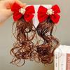 Chinese Style Hair Clip Baby Wig Hairpin Child Hair Accessories New Year Headdress Bow Hairclip