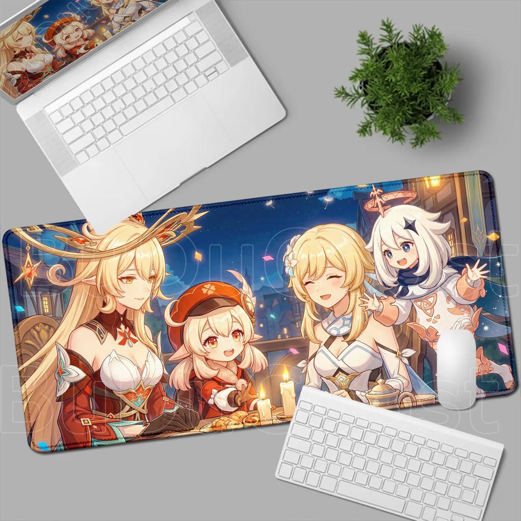 Новый Kawaii Коврик для мыши Игровой ПК Компьютер Милый Genshin Impact Клее Алис Настольный коврик Клавиатура Аниме Игровые аксессуары Коврик для мыши Ковер