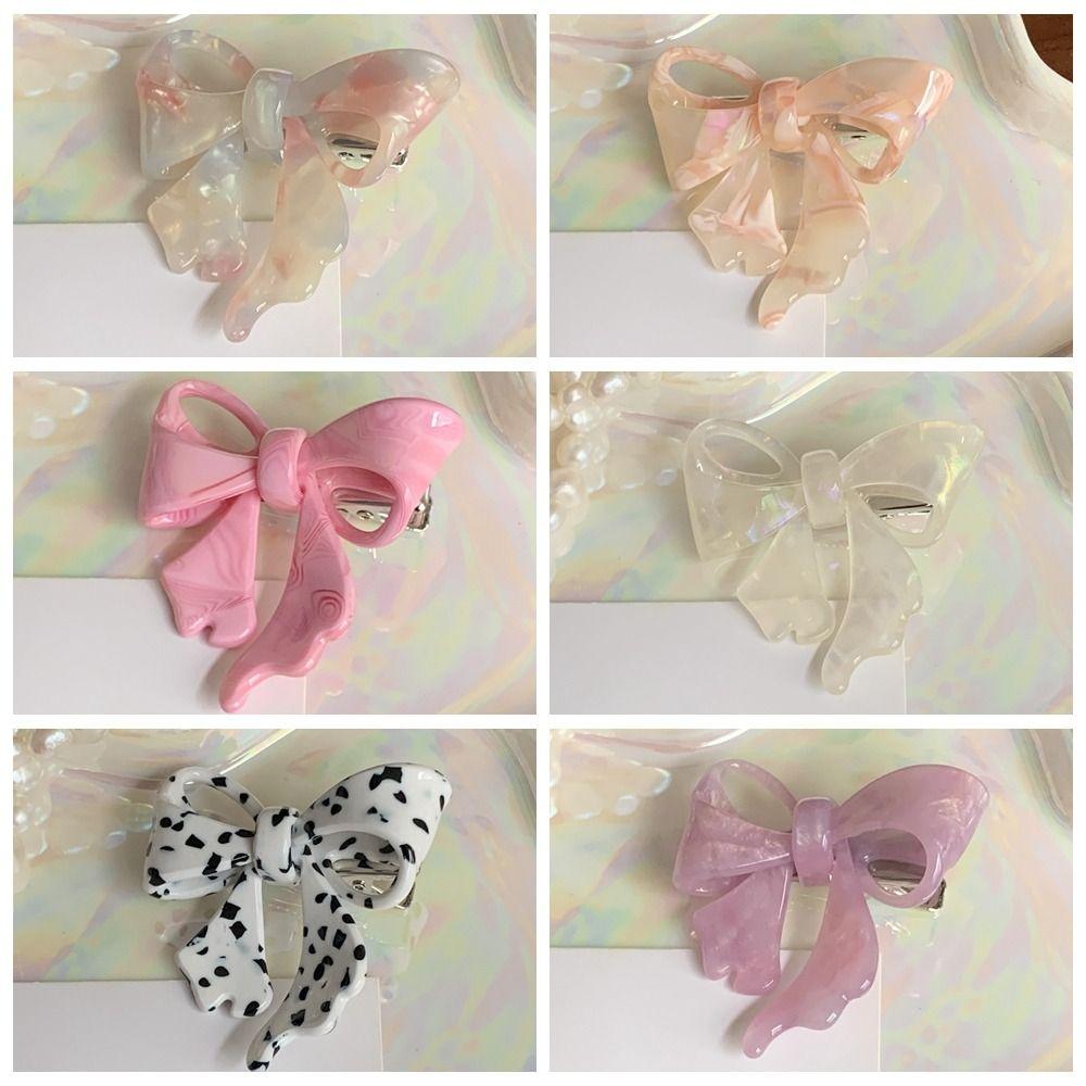 Hairpin Bow Hair Clip Hair Claw Bowknot Duckbill Clip Personalized Acetic Acid Hairpin  Streetwear