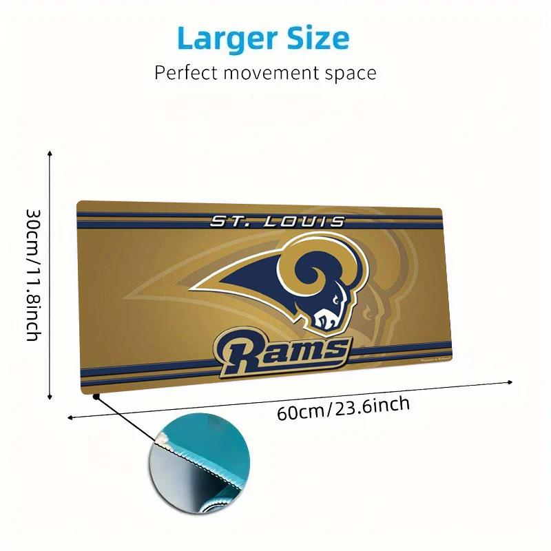Los Angeles Rams Color Mouse Pad Large Gaming Table Cushion Non-slip Laptop Tablet Big Mousepad XXL Mat Mini PC Playmat With Lock edge
