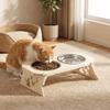 Foldable Raised Pet Feeder Removable Dog Double Bowl Cat Basin Elevated Cat Bowl  Dog Feeding