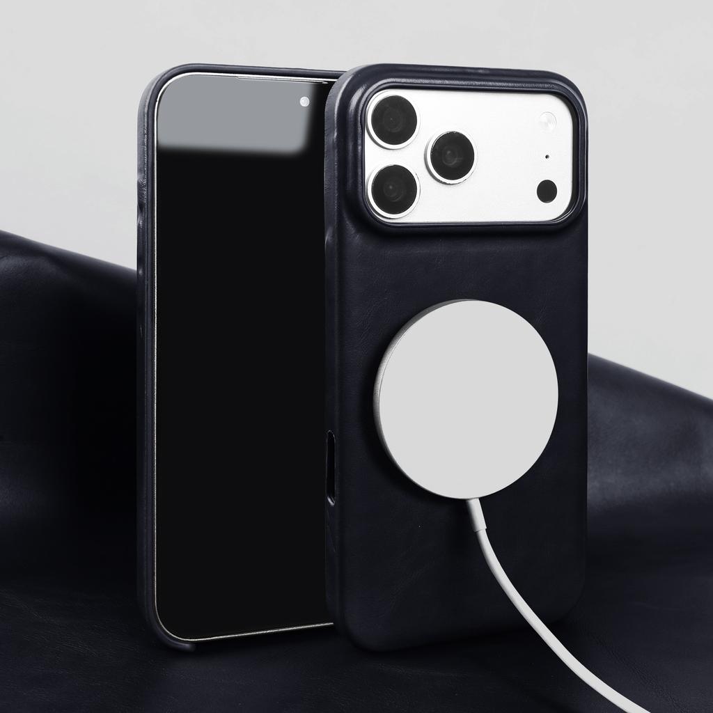 Магнитный чехол из натуральной кожи для iPhone 15 16 17 Pro Max Чехол для телефона для беспроводной зарядки Magsafe Задняя крышка 15Pro 17Pro Max