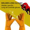 Cowhide Work Gloves Welding Safety Protection Thickened Double Cowhide Gloves Wear-resistant Labour Gloves for Workplace Work