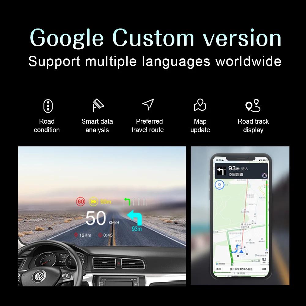 HUD Head Up Display OBD2 GPS Dual System Цифровой спидометр Температура воды и масла RPM Автомобильная сигнализация Электронные аксессуары 2024
