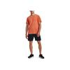 Under Armour Однотонная мужская футболка с коротким рукавом для бега Оранжевая 1375692-816
