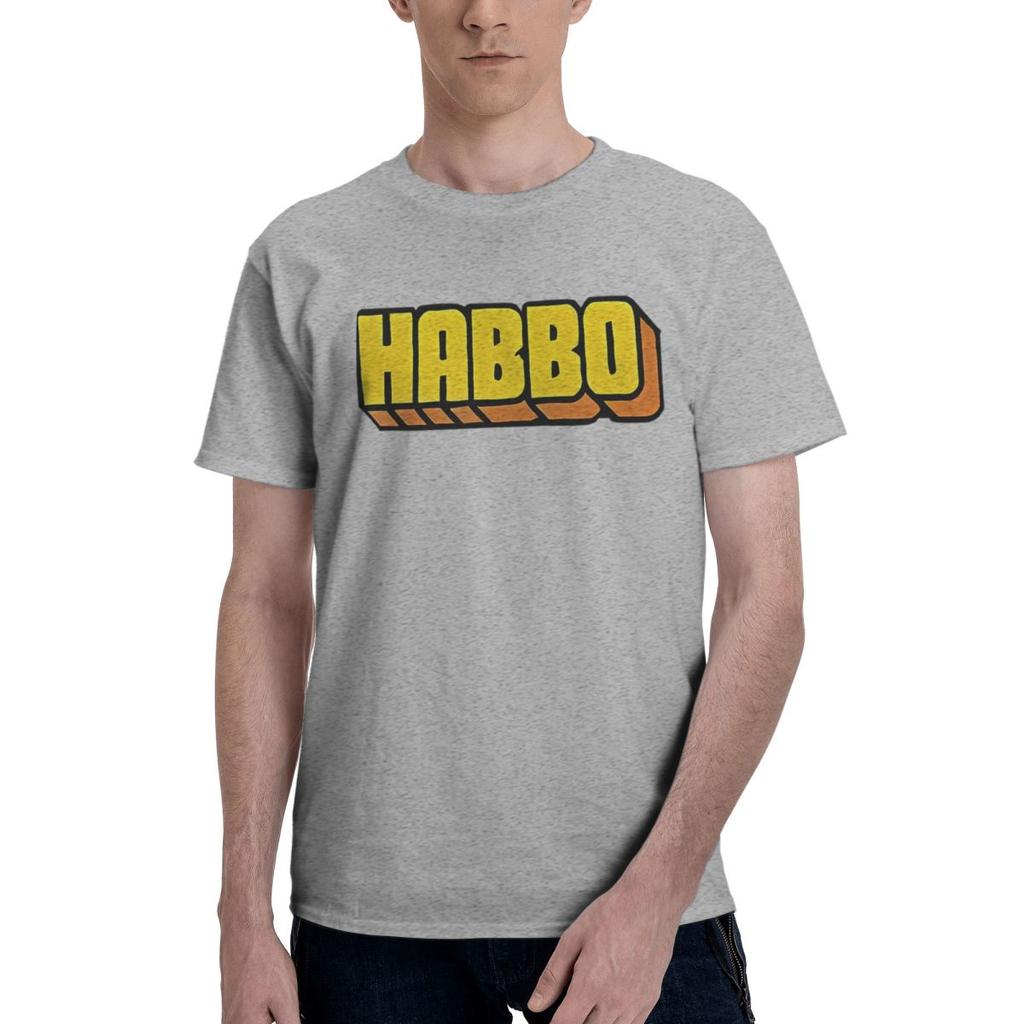 Habbo Hotel 100% Хлопок Повседневный Дышащий Удобный Мужской Топ Мужские Футболки Футболка с Графическим Принтом