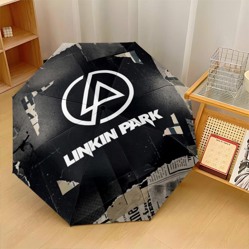 Принт Linkin Park 8?Автоматический зонт с ребрами, ветрозащитный, легкий, складной, для путешествий на открытом воздухе