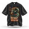 ПРЕМИУМ оверсайз футболка Japanese Dragon, стираная снегом, уличная мода, Харадзюку, в японском стиле, азиатский дракон, рубашка с кислотной стиркой,