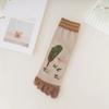 New Five-finger Ladies Breathable Sweat-absorbing Mid-tube Split-toed Socks Cute Cartoon Student Girl Socks