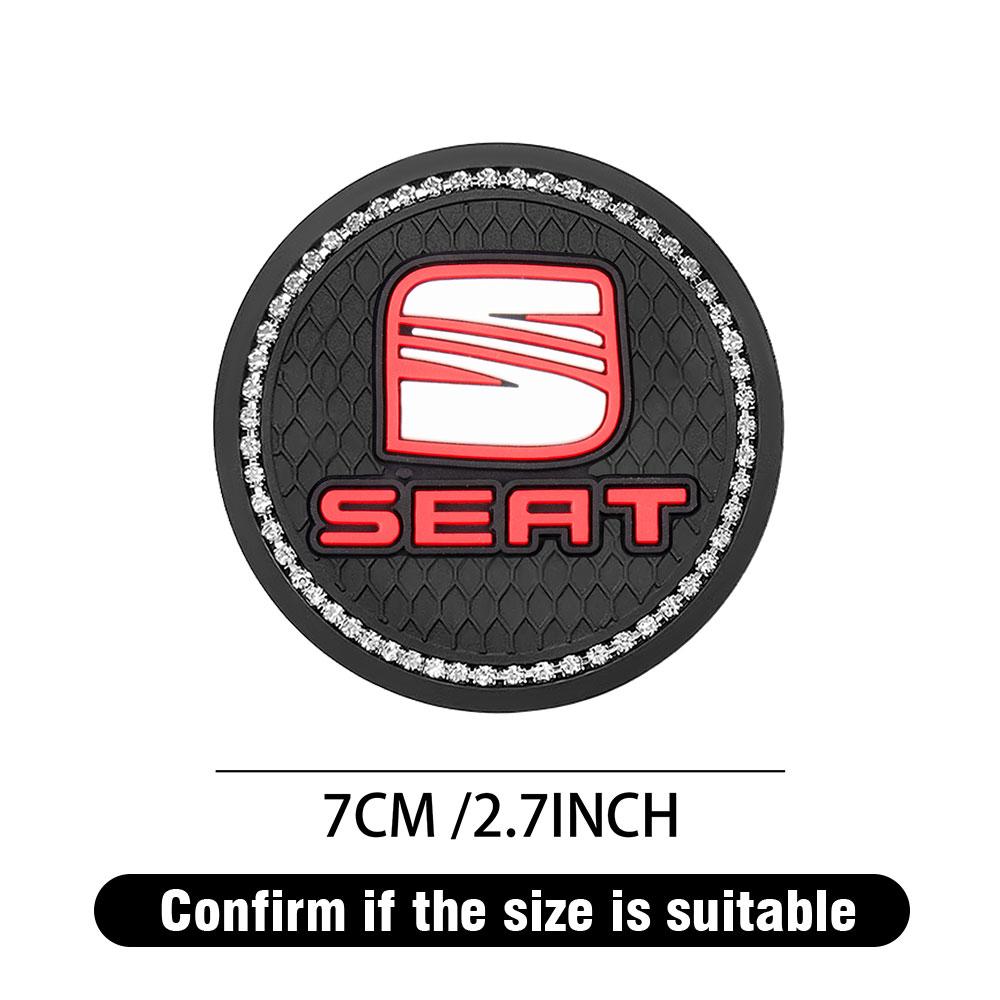1/2/Pcs Car Anti-Slip Silicone Pad Water Cup Holder Drink Coaster For SEAT Ibiza FR mk1 Arona Leon Ateca Tarraco Toledo Cupra