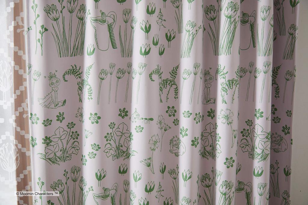 Штора Suminoe розовая 100 x 178 см Муми-тролли в прятках A1008 1 шт.