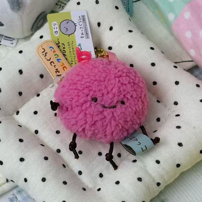 Cute Fried Shrimp Plush Toy Keychain Mini Cartoon Doll Backpack Pendant Bag Charm Decor