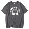 Футболка с принтом Powerhouse Gym, хлопковая, мужская, женская, спортивная, свободного покроя, футболка с коротким рукавом, летняя, для фитнеса, футболки, одежда, топы