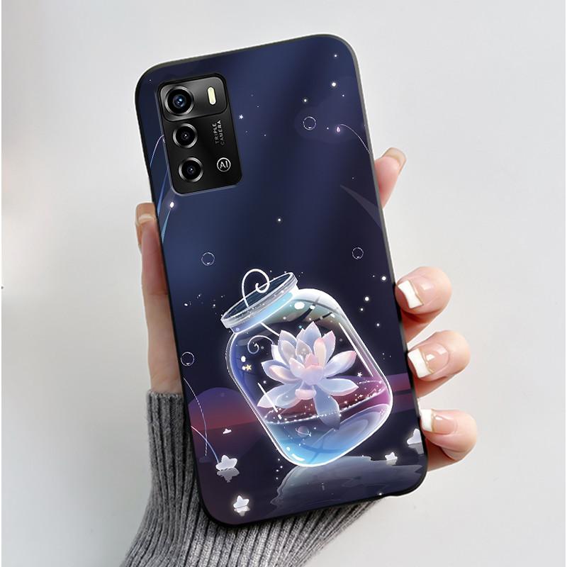 Чехол для смартфона ZTE Blade V40 Vita / V41, роскошный, милый, с кроликом, забавный, черный, корпус, мягкий силиконовый защитный чехол