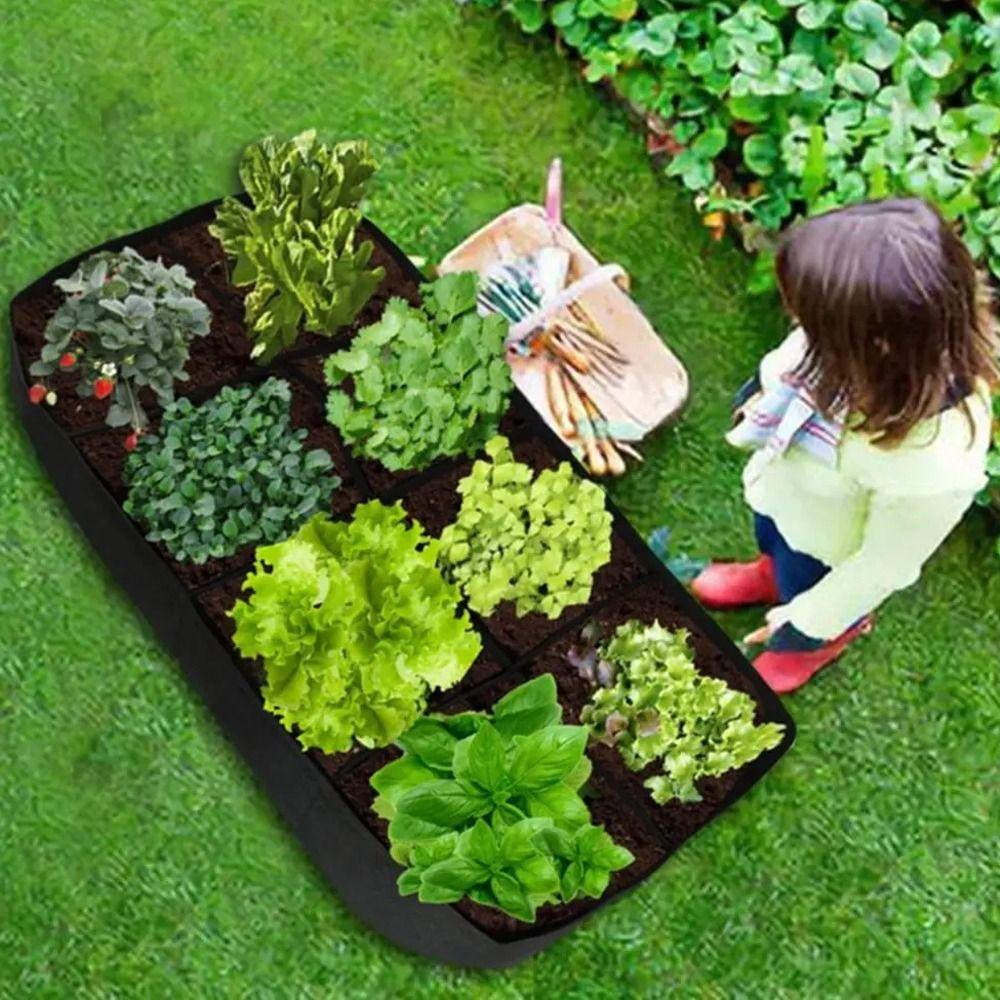 1/4/8 Grids Planting Container Breathable Garden Planting Bed Portable Garden Planters Bag Flowers