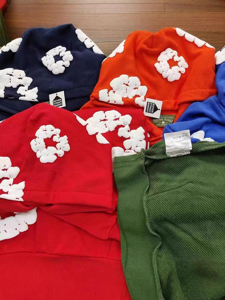 Худи из плотного хлопкового футера 450 г с цветочным принтом - DENIM TEARS.