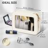Clear Makeup Bag Golden Zipper Fashionable Cosmetic Organizer Case Waterproof PU Material Travel for Toiletry Pouch for Skincare