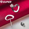 Серьги из стерлингового серебра 925 пробы в форме сердца Модные украшения