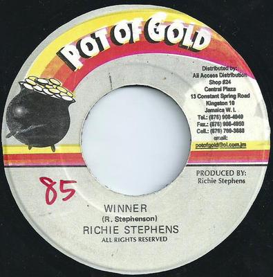 7-дюймовая пластинка RICHIE STEPHENS - Winner NONE Pot Of Gold 1998 Ямайка Регги, Ска и Даб Б/у