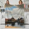 Artist J-Johannes Vermeer Throw Flannel Blanket Perfect for Sofa Office Bed Travel Sleep Read Relax Camping four season use