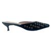 Летние новые сандалии с острым носком на толстом каблуке со стразами, женские нескользящие, дышащие, универсальные туфли с закрытым носком