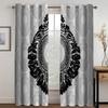 High-quality Luxury Brand Black Pattern 3D Printed Thick Shading Curtain Bedroom Living Room Hotel Window 2 Pieces Free Hooks