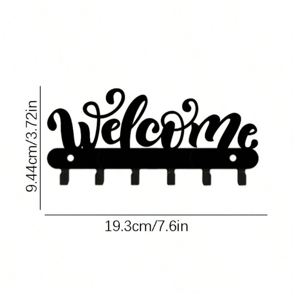 1 шт. Современный металлический держатель для ключей Welcome - универсальный настенный органайзер для ключей, пальто, шляп, полотенец, кухонных принадлежностей