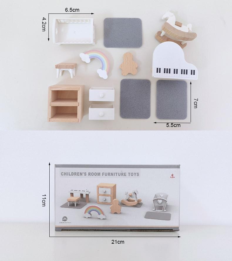 Современный кукольный домик, набор украшений деревянной мебели, сделай сам, ванная комната, спальня, кукольный домик, кухонные принадлежности, стол и стулья, детские аксессуары