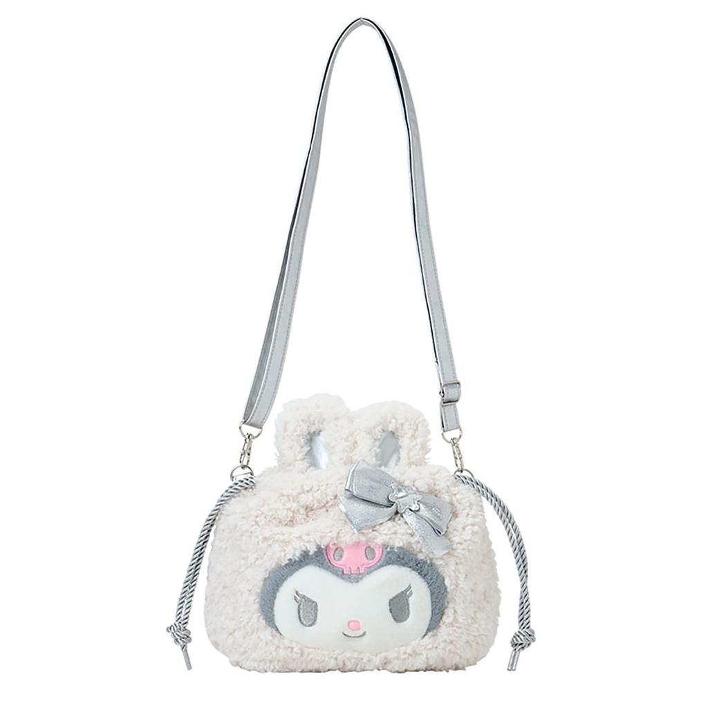 2WAY Drawstring Shoulder Snow Kuromi 129844 [Sanrio] (Fluffy Rabbit)