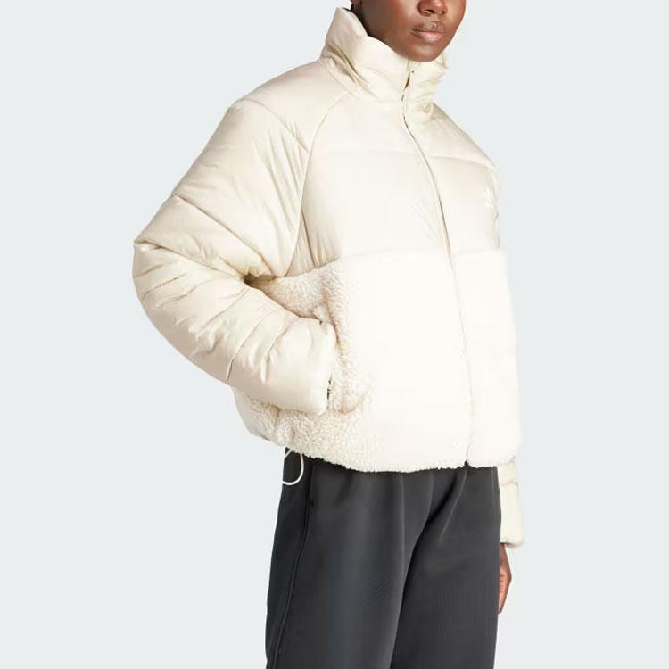 Adidas Originals Court Polar Куртка с логотипом в стиле пэчворк и воротником-стойкой Женские куртки белого цвета IS5256