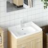 VidaXL Bathroom Sink, Washbasin with Overflow Hole, Hand Basin, Countertop Washbasin Toilet Bathroom Home, White 153705