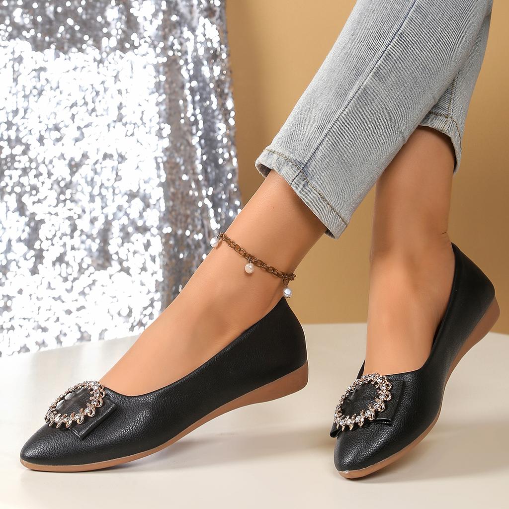 Модные женские балетки больших размеров, повседневные кроссовки для ходьбы, слипоны, высококачественная обувь на плоской подошве, женские уличные лоферы с кристаллами и мягкой подошвой