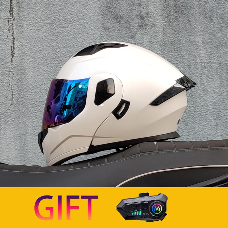 ORZ Мотоциклетный шлем Модульный шлем-флип с двойным визором Полнолицевой шлем Поставляется с Bluetooth-наушниками Модель 103