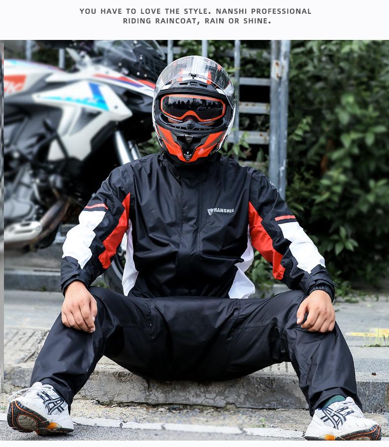Синий штормовой мотоциклетный дождевик: Водонепроницаемый комплект куртки и брюк для езды