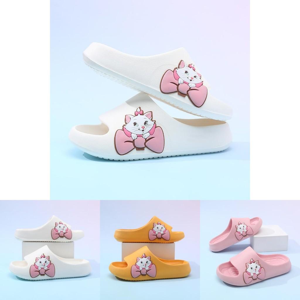 Уютные белые и розовые мультяшные домашние тапочки для девочек с нескользящей подошвой из ЭВА