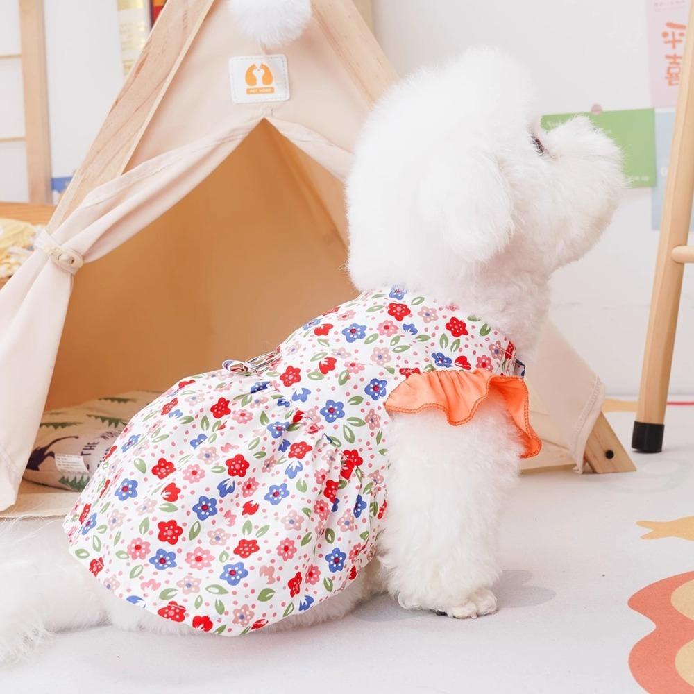 Thin Pet Dog Clothes Soft Dog Flying Sleeve Skirt Fashion Dog Princess Dress  Casual Outfit
