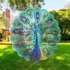 3D Butterfly Wind Spinner Decoration with Hook Indoor Outdoor Garden Yard Porch Stainless Steel Colorful Peacock
