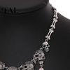Edgy Fashion Jewelry Vintage Multi-Layer Skull Tassel Necklace, Bracelet Lady Horror Necklace for Daily Gothic Wear Women, Halloween Ghost Head