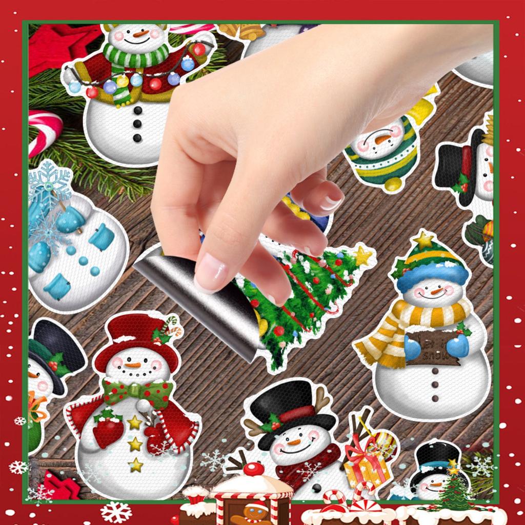 Рождественский Магнитный Стикер Украшение Снеговик Магнитный Светоотражающий Декор Наклейка на машину Наклейка на почтовый ящик Холодильник
